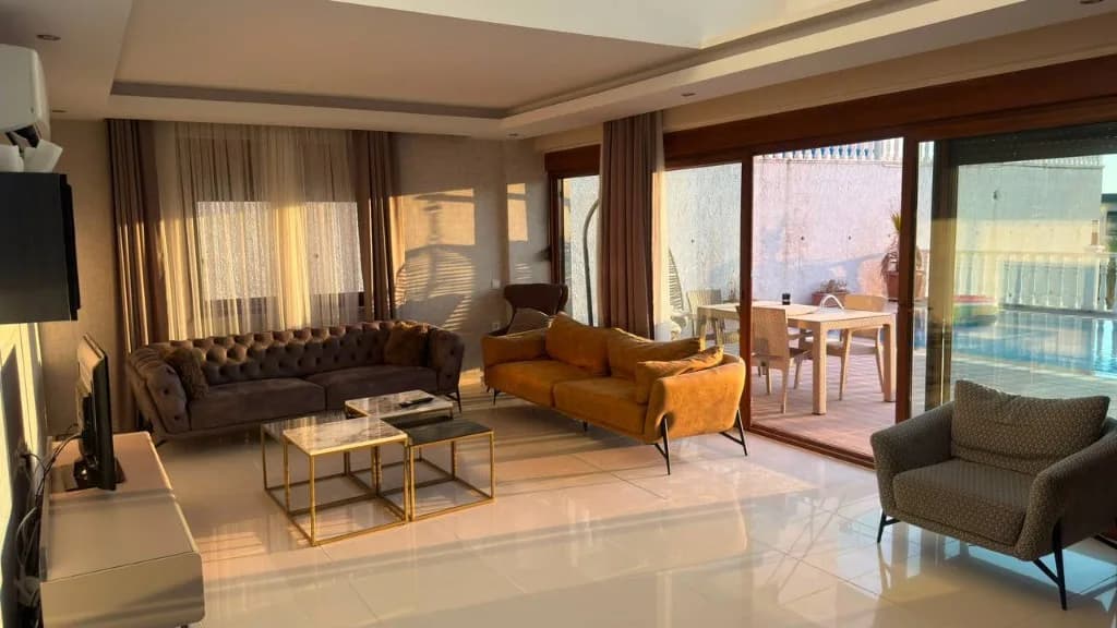 Wynajem willi 3+1 — Alanya Kargıcak — living pool